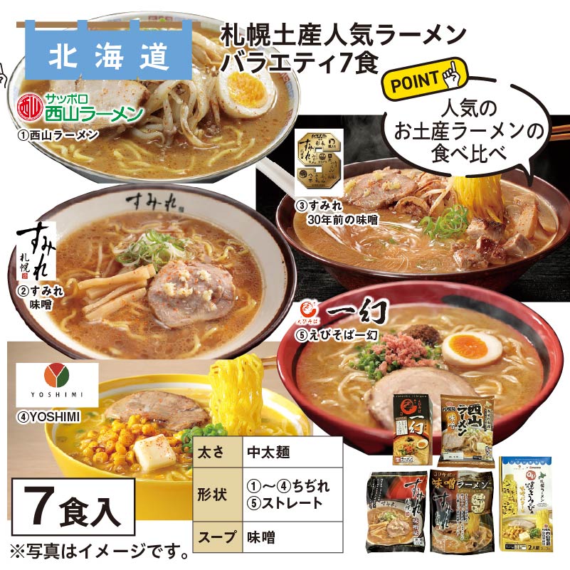 札幌土産ラーメン人気バラエティセット 7食 送料込み