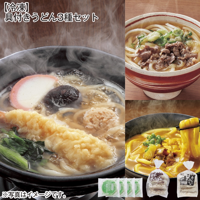 【冷凍】具付きうどん3種セット 送料込み