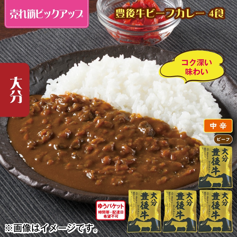 豊後牛ビーフカレー 4食 送料込み