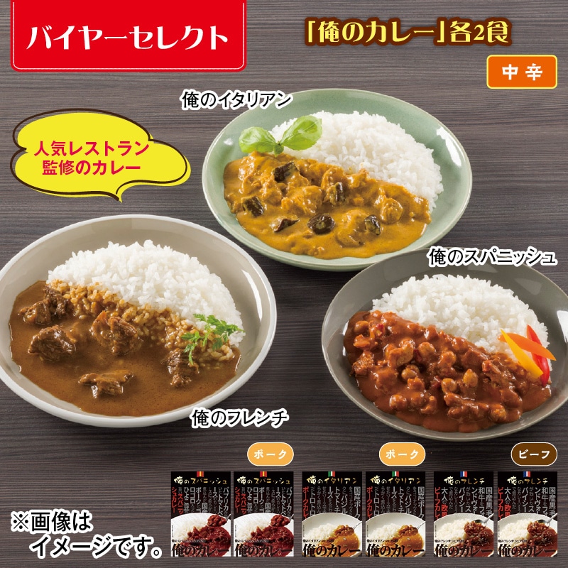 「俺のカレー」各2食 送料込み