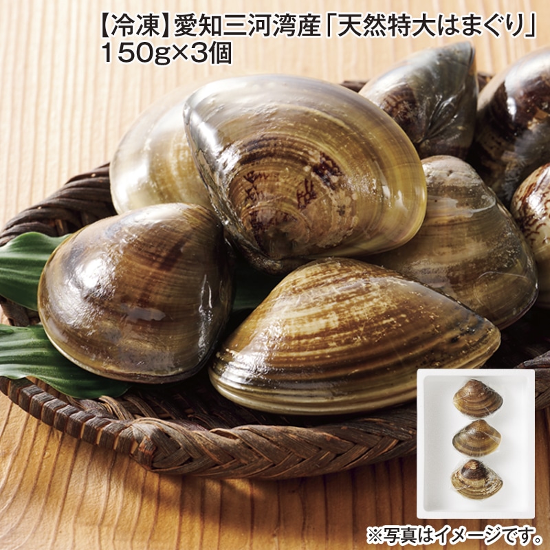 【冷凍】愛知三河湾産「天然特大はまぐり」150ｇ×3個 送料込み