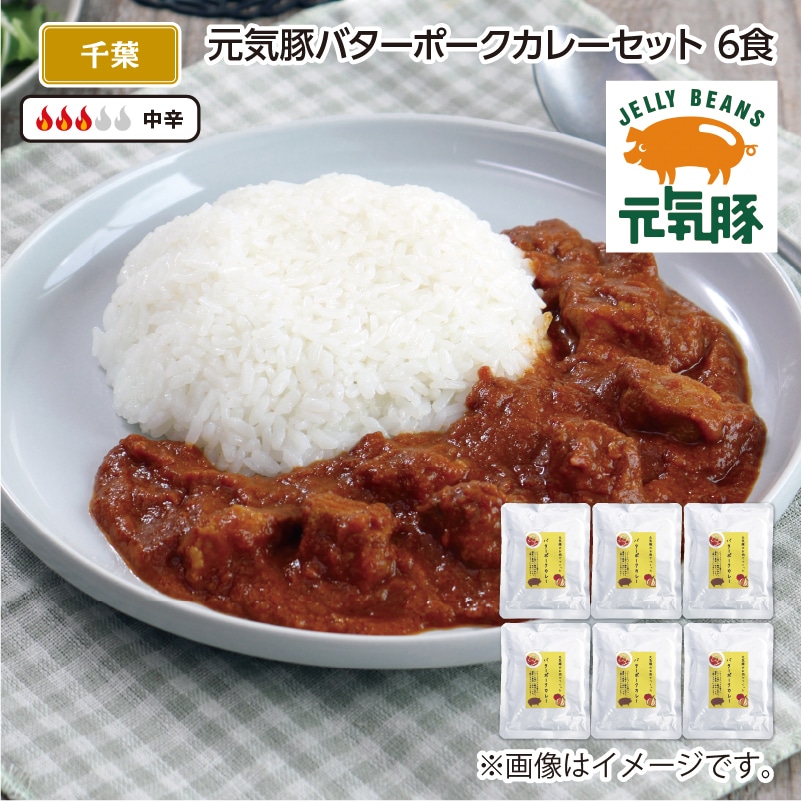 元気豚バターポークカレーセット Ｂ（6食） 送料込み