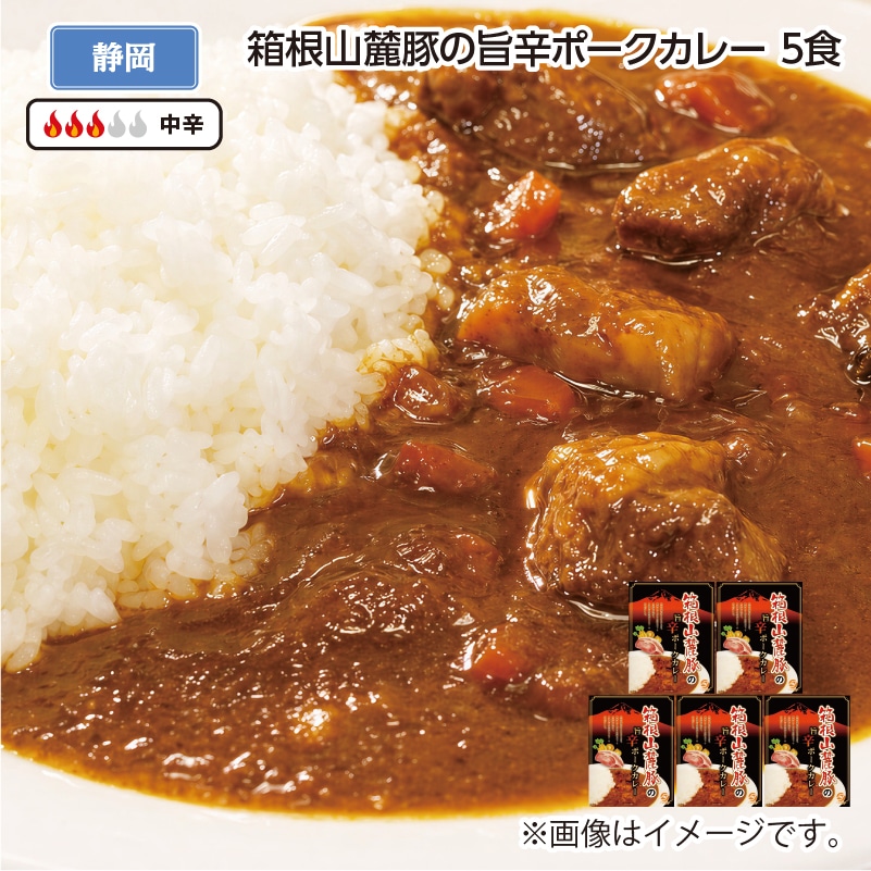 箱根山麓豚の旨辛ポークカレー B(5食) 送料込み