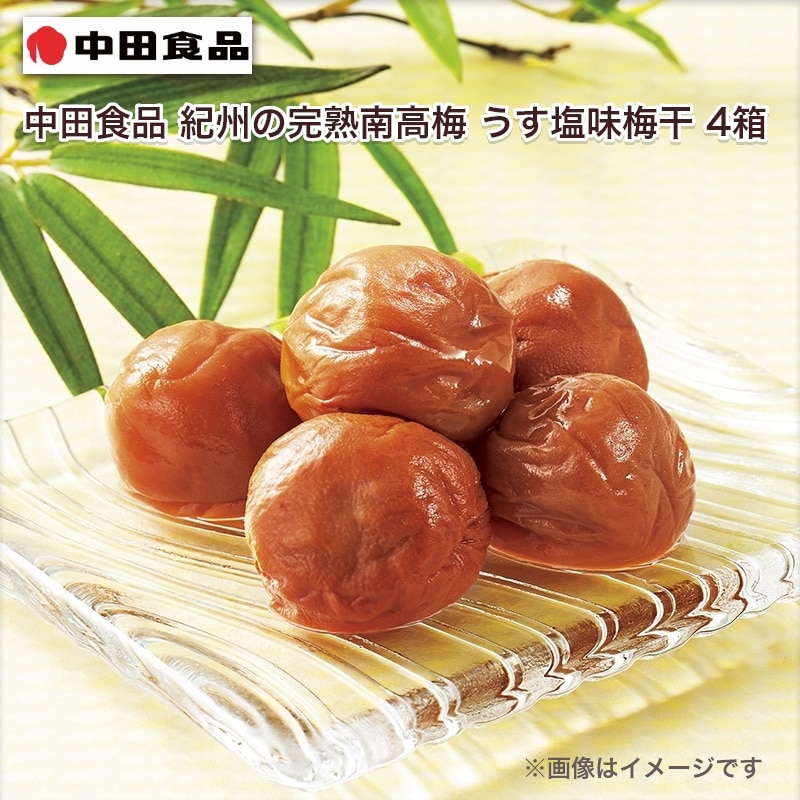 中田食品 紀州の完熟南高梅 うす塩味梅干 4箱 送料込み