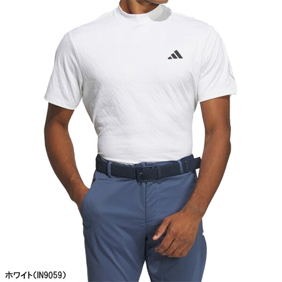 アディダス ゴルフ 半袖 モックネックシャツ BOSジャカード グラフィックモック メンズ IKK69 IN9059 ゴルフウェア  2024年春夏モデル adidas