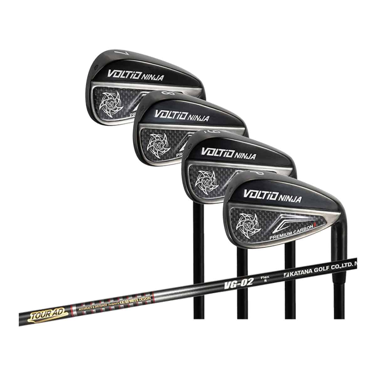 カタナ ボルティオ ニンジャ プレミアムカーボン2 HOLLOW アイアン 4本セット(#7~PW) TOUR AD VG-02シャフト 日本仕様 KATANA VOLTIO NINJA PREMIUM CARBON II HOLLOW IRON ゴルフクラブ メンズ 右利き用 アイアンセット R #7~PW