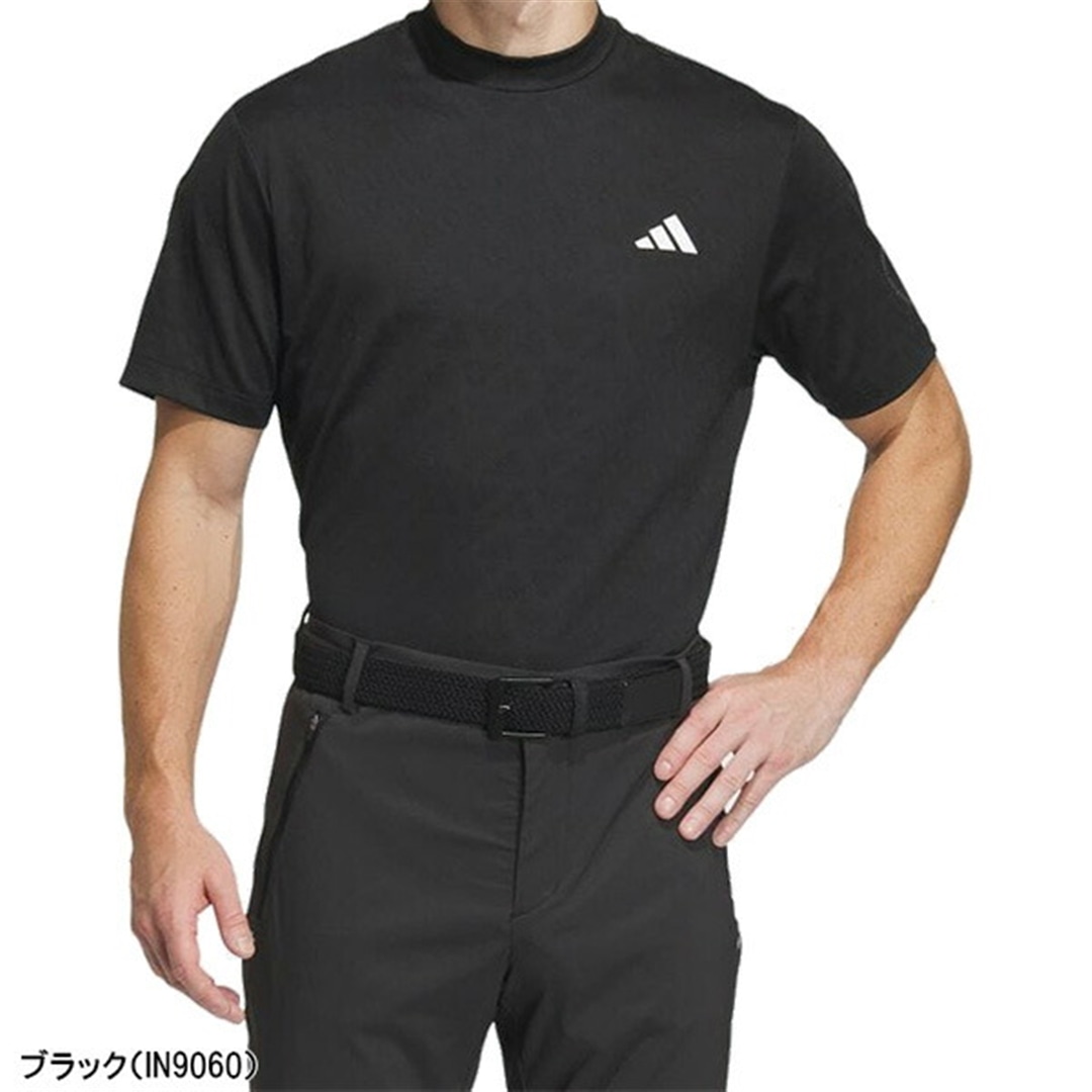 アディダス ゴルフ 半袖 モックネックシャツ BOSジャカード グラフィックモック メンズ IKK69 IN9060 ゴルフウェア 2024年春夏モデル adidas ブラック(IN9060) Mサイズ