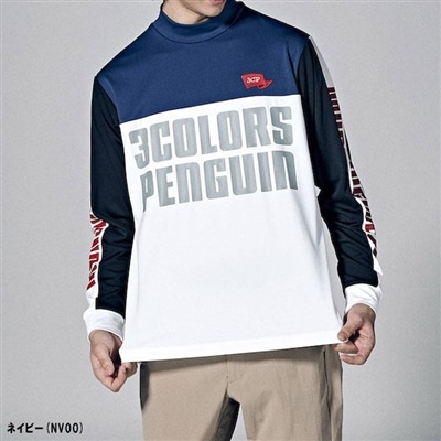 マンシングウェア ゴルフ ENVOY 吸汗 ストレッチ 配色切り替え モックネック 長袖 シャツ MEMWJB07P シャツ ポロシャツ ゴルフウェア 2023年秋冬モデル