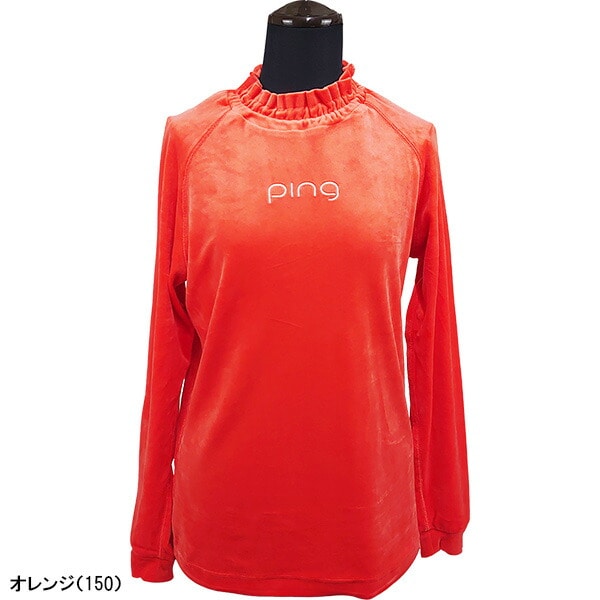 レディース ピン アパレル ゴルフウェア 長袖 変形襟 ハイネックシャツ ベロアフリース 622-2269900 カットソー トップス PING APPAREL 秋冬モデル 秋冬ウェア 22FW