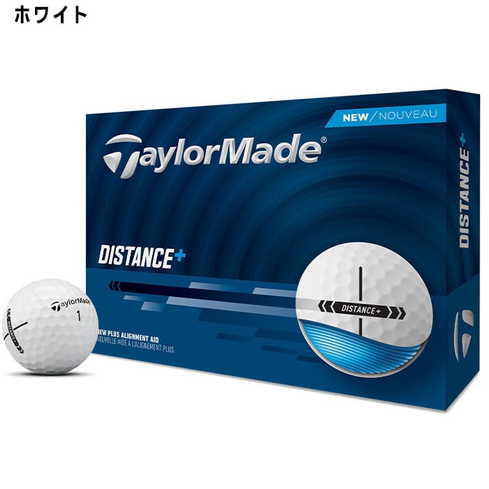 テーラーメイド ゴルフボール ディスタンス+ 1ダース（12球入）2025年モデル TaylorMade GOLF ツーピース構造