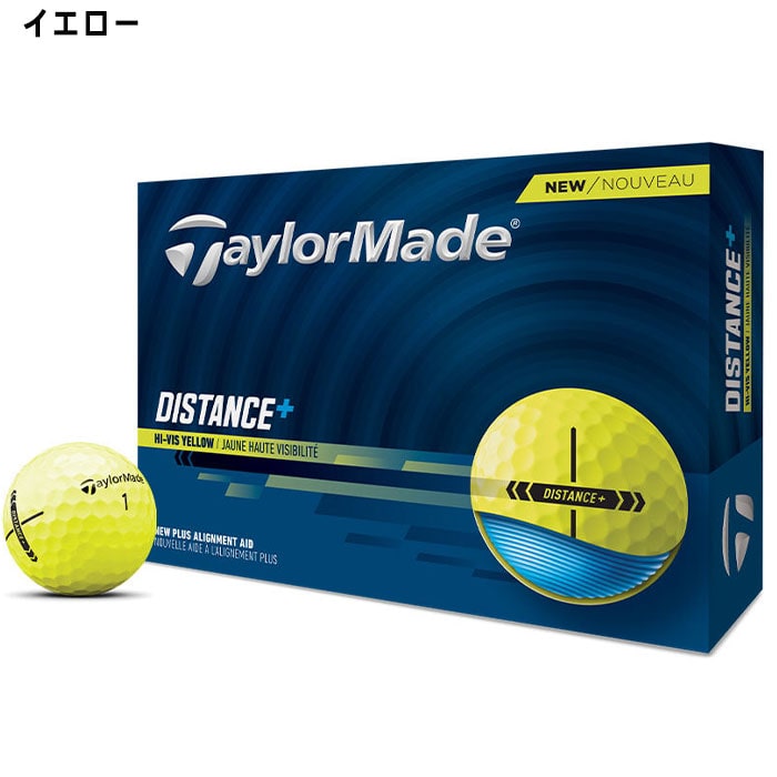 テーラーメイド ゴルフボール ディスタンス+ 1ダース（12球入）2025年モデル TaylorMade GOLF ツーピース構造