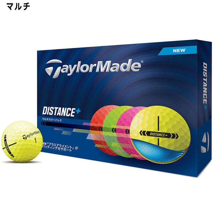テーラーメイド ゴルフボール ディスタンス+ 1ダース（12球入）2025年モデル TaylorMade GOLF ツーピース構造