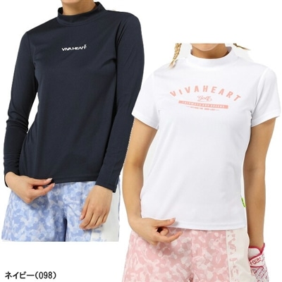 レディース ビバハート 長袖 半袖 モックネックシャツ 2パックセット 012-29841 トップス ゴルフウェア 2023年秋冬モデル VIVA HEART 秋冬ウェア 半袖シャツ 長袖シャツ