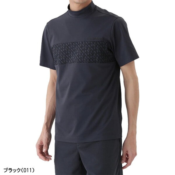 ニューバランス ゴルフ 半袖 モックネックシャツ プルオーバー ロゴジオメトリック柄 メンズ 012-5266001 2025年秋冬モデル New Balance Golf 秋冬ウェア 春夏ウェア トップス ゴルフウェア