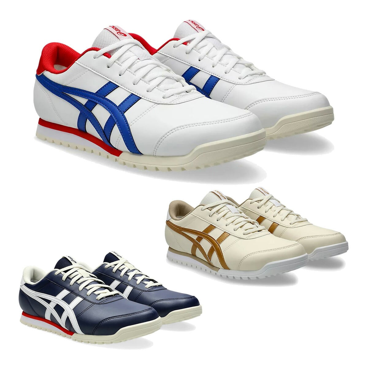 アシックス ゴルフシューズ ゲル プレショット クラシック 4 GEL-PRESHOT CLASSIC 4 スパイクレスシューズ ユニセックス 1113A054 2024年モデル asics WIDE 3E相当 紐タイプ シューレース メンズ レディース 小さいサイズ 22.5cm ホワイト/ツナブルー(100)