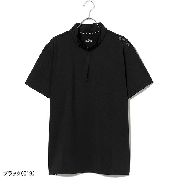 スキンズ 半袖 ハーフジップシャツ GOLF ジップアッププルオーバー メンズ 187-21341 SKINS ゴルフ 吸水速乾 UVカット 抗菌防臭 接触冷感 春夏ウェア