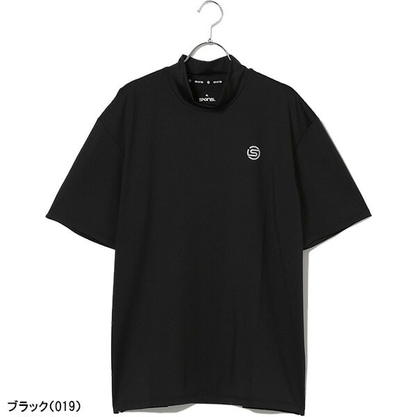 スキンズ 半袖 モックネックシャツ GOLF バックリフレクトモチーフ メンズ 187-21342 SKINS ゴルフ 吸水速乾 UVカット 抗菌防臭 接触冷感 春夏ウェア