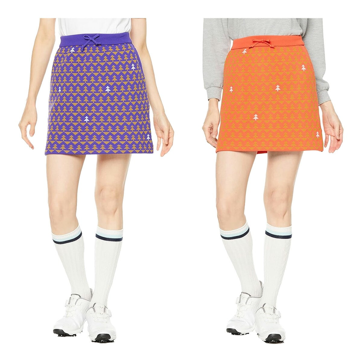 レディース】ジャックバニー スカート ニットスカート 10Gもみの木柄