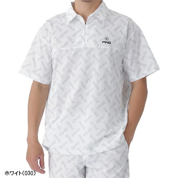 ピン ゴルフ 半袖 ハーフジップシャツ ドットメッシュ メンズ EARLY AUTUMN 621-5211700 ゴルフウェア アパレル PING GOLF 2025年秋冬モデル 秋冬ウェア トップス