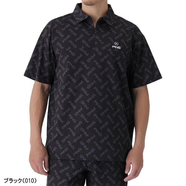 ピン ゴルフ 半袖 ハーフジップシャツ ドットメッシュ メンズ EARLY AUTUMN 621-5211700 ゴルフウェア アパレル PING GOLF 2025年秋冬モデル 秋冬ウェア トップス