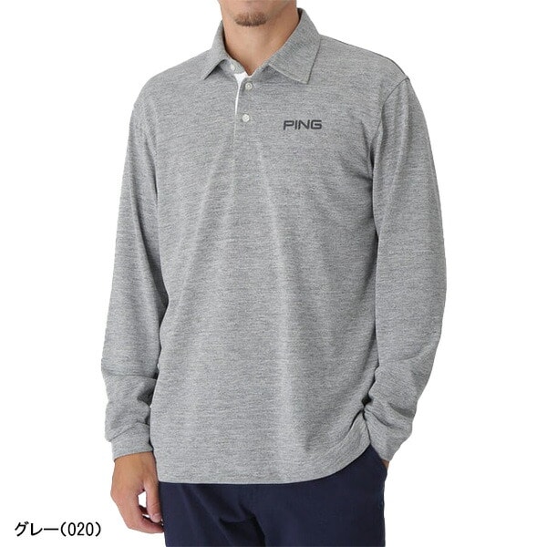 ピン ゴルフ 長袖 ポロシャツ 引き揃え天竺ドライミックス長袖ポロシャツ NATIVE メンズ 621-5261800 ゴルフウェア アパレル PING GOLF 2025年秋冬モデル 秋冬ウェア