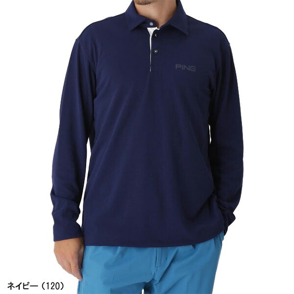 ピン ゴルフ 長袖 ポロシャツ 引き揃え天竺ドライミックス長袖ポロシャツ NATIVE メンズ 621-5261800 ゴルフウェア アパレル PING GOLF 2025年秋冬モデル 秋冬ウェア