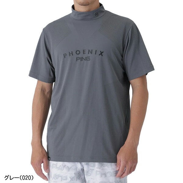 ピン ゴルフ 半袖 ハイネックシャツ メッシュジャカード メンズ PERFORMANCE 621-5267801 ゴルフウェア アパレル PING GOLF 2025年秋冬モデル 秋冬ウェア