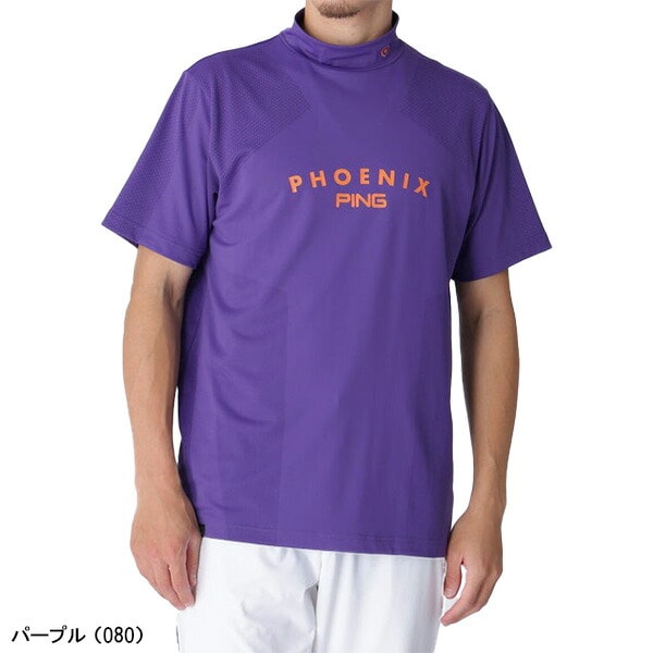 ピン ゴルフ 半袖 ハイネックシャツ メッシュジャカード メンズ PERFORMANCE 621-5267801 ゴルフウェア アパレル PING GOLF 2025年秋冬モデル 秋冬ウェア