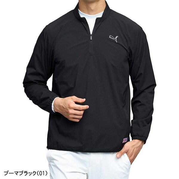 プーマ ゴルフ 長袖 ハーフジップブルゾン シャドウキャット LT ウインド ピステ メンズ 635693 アウター ゴルフウェア 2025年秋冬モデル PUMA GOLF 秋冬ウェア ブルゾン プルオーバー スニードジャック