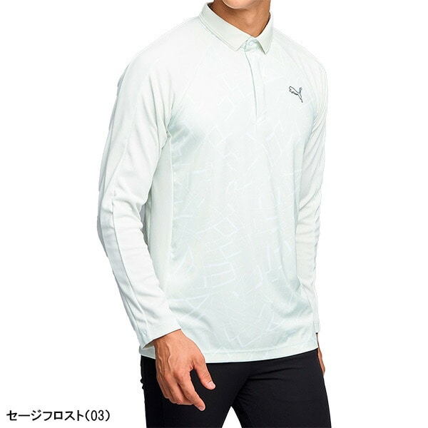 プーマ ゴルフ 長袖 ポロシャツ シャドウキャット グラフィック メンズ 635738 トップス ゴルフウェア 2025年秋冬モデル PUMA GOLF 秋冬ウェア