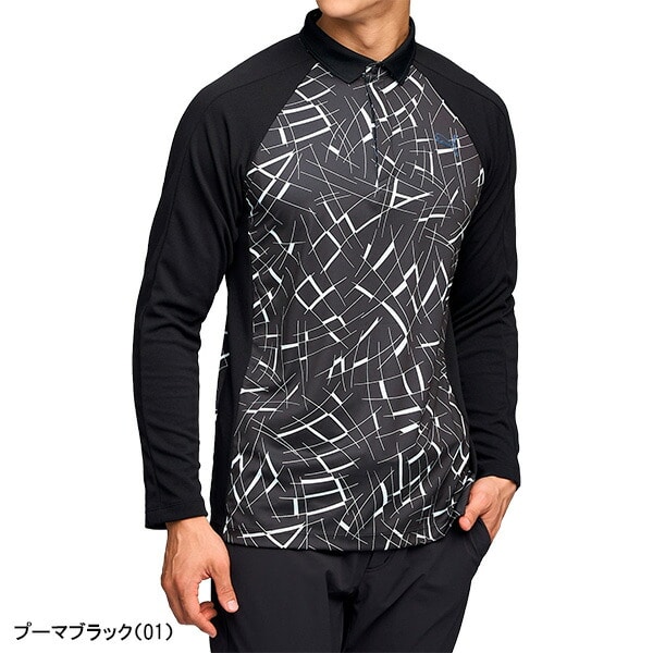 プーマ ゴルフ 長袖 ポロシャツ シャドウキャット グラフィック メンズ 635738 トップス ゴルフウェア 2025年秋冬モデル PUMA GOLF 秋冬ウェア