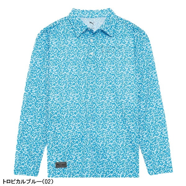 プーマ ゴルフ 長袖 ポロシャツ PB グラフィック メンズ 635776 トップス ゴルフウェア 2025年秋冬モデル PUMA GOLF 秋冬ウェア
