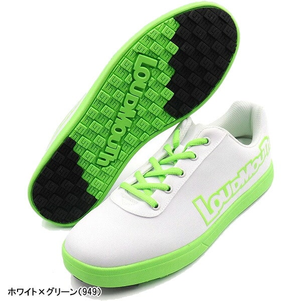 ラウドマウス ゴルフシューズ スパイクレスシューズ ホワイト×グリーン 防水仕様 メンズ 774965 774-965 LM-GS0005 LOUDMOUTH 靴 スパイクレス 紐タイプ シューレース 普段履き