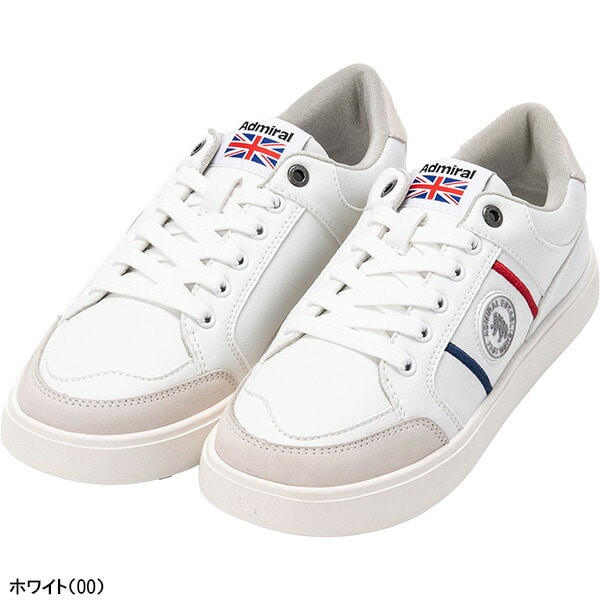アドミラル ゴルフ ゴルフシューズ LEICESTER ADMS3A 靴 スパイクレスシューズ シューレース 2023年秋冬モデル Admiral Golf メンズ レディース ユニセックス 3E相当【CHM】 23.0cm ホワイト(00)