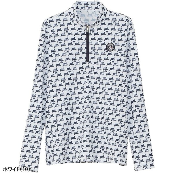 【レディース】アンパスィ 長袖 ハーフジップシャツ SD3Dワッフルプリンテッド AFF9224X2 トップス ゴルフウェア 2024年秋冬モデル and per se 秋冬ウェア 女性用