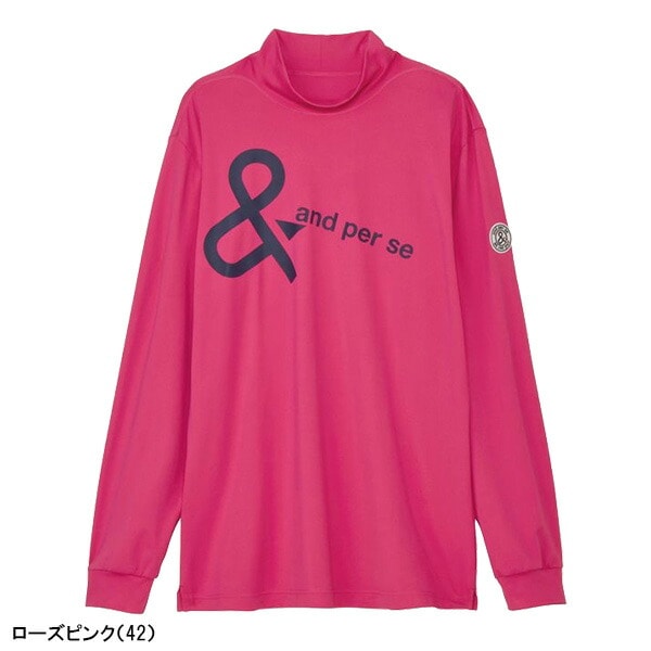 アンパスィ 長袖 モックネックシャツ マシュマロジャージー メンズ AMF9225W2 トップス ゴルフウェア 2025年秋冬モデル and per se 秋冬ウェア