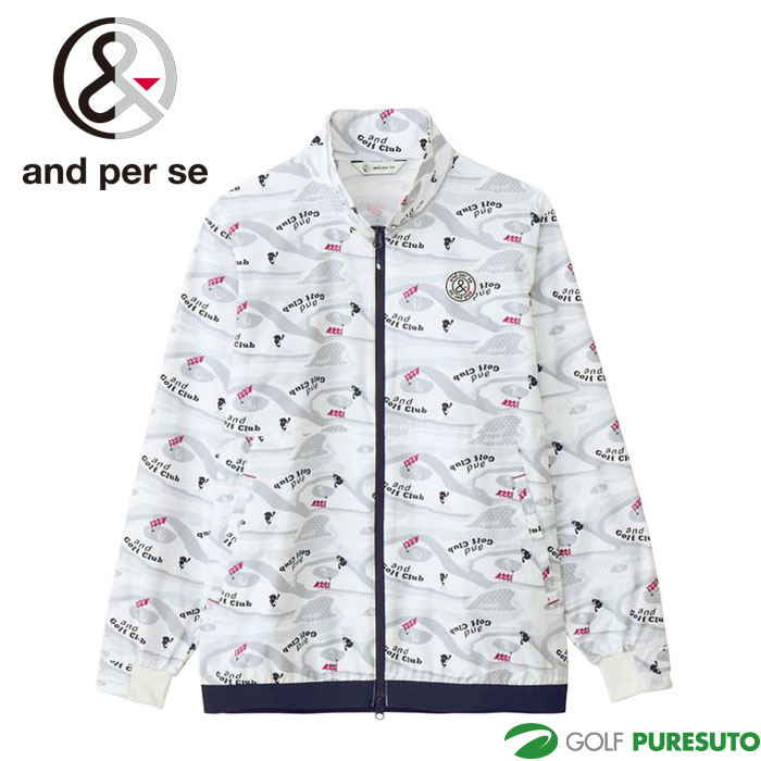 アンパスィ ゴルフ マルチウェザープリンテッドブルゾン メンズ AMS1115H1 ゴルフウェア トップス 2025年春夏モデル and per se GOLF
