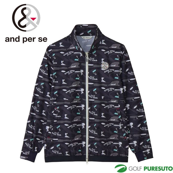 アンパスィ ゴルフ マルチウェザープリンテッドブルゾン メンズ AMS1115H1 ゴルフウェア トップス 2025年春夏モデル and per se GOLF