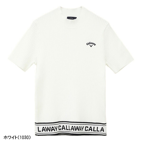 【レディース】キャロウェイ ゴルフ 半袖 ハイネックプレーンニット C24218201 ゴルフウェア セーター トップス 2024年秋冬モデル Callaway GOLF アパレル 女性用