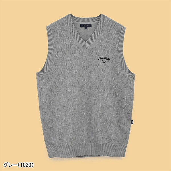 キャロウェイ ゴルフ ベスト ニットベスト ダイヤジャカードソフトタッチポリエステル メンズ C24219100 トップス ゴルフウェア 2024年秋冬モデル Callaway GOLF アパレル 秋冬ウェア 24FW