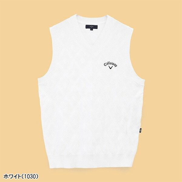 キャロウェイ ゴルフ ベスト ニットベスト ダイヤジャカードソフトタッチポリエステル メンズ C24219100 トップス ゴルフウェア 2024年秋冬モデル Callaway GOLF アパレル 秋冬ウェア 24FW