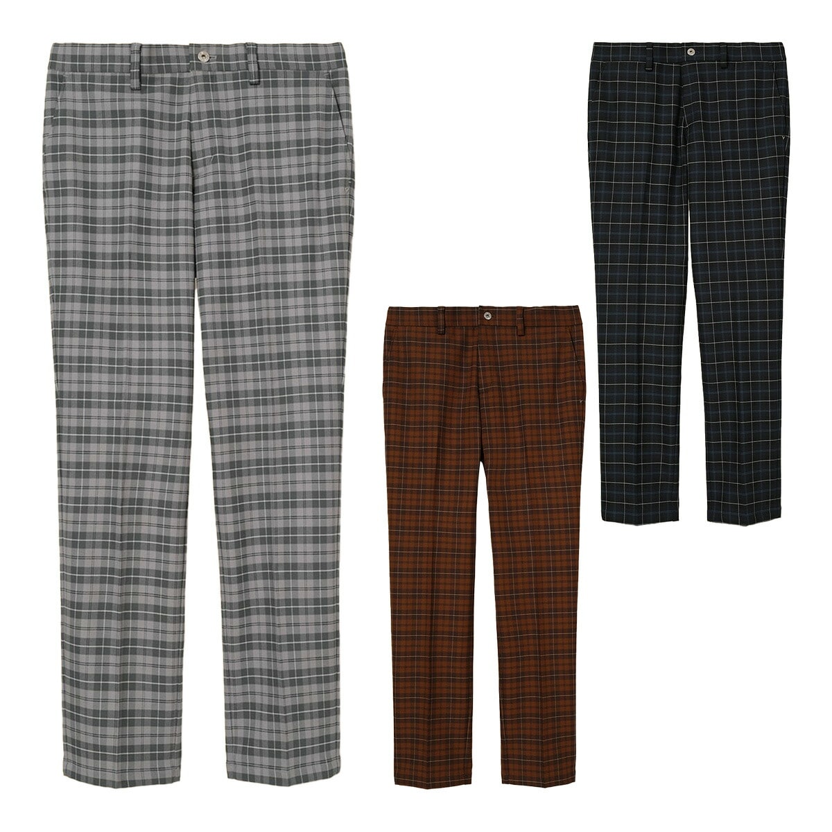 キャロウェイ ゴルフ ロングパンツ 8WAYストレッチ 裏起毛チェックパンツ メンズ C24226116 ボトムス ゴルフウェア 2024年秋冬モデル Callaway GOLF お裾直し無料! アパレル 秋冬ウェア 24FW 【suso】 Sサイズ グレー(1020)