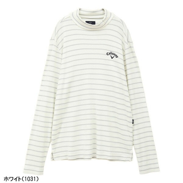キャロウェイ ゴルフ 長袖 モックネックシャツ ボーダー表起毛スムース メンズ C24233109 ゴルフウェア トップス 2024年秋冬モデル Callaway GOLF アパレル