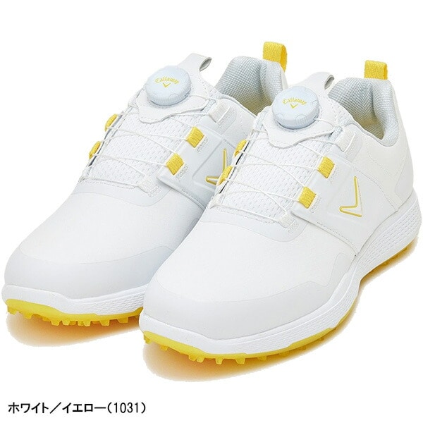 キャロウェイ ゴルフシューズ シェブネオン スパイクレスシューズ メンズ C25986120 2E相当 2025年春夏モデル Callaway 靴 CHEV NEON ダイヤル式 ダイヤルタイプ 24.5cm ホワイト/ネイビー(1030)