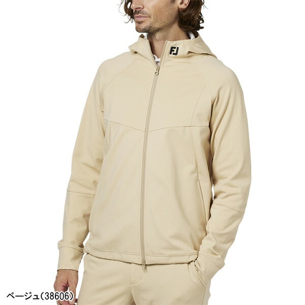 フットジョイ 長袖 フルジップ ブルゾン コンテンポラリー マルチストレッチフーディー ミッドレイヤー ミドラー メンズ FJ-F25-M03 38606/38607/38608 パーカー フード付き トップス ゴルフウェア 2025年秋冬モデル FOOTJOY 秋冬ウェア Mサイズ ホワイト(38608)