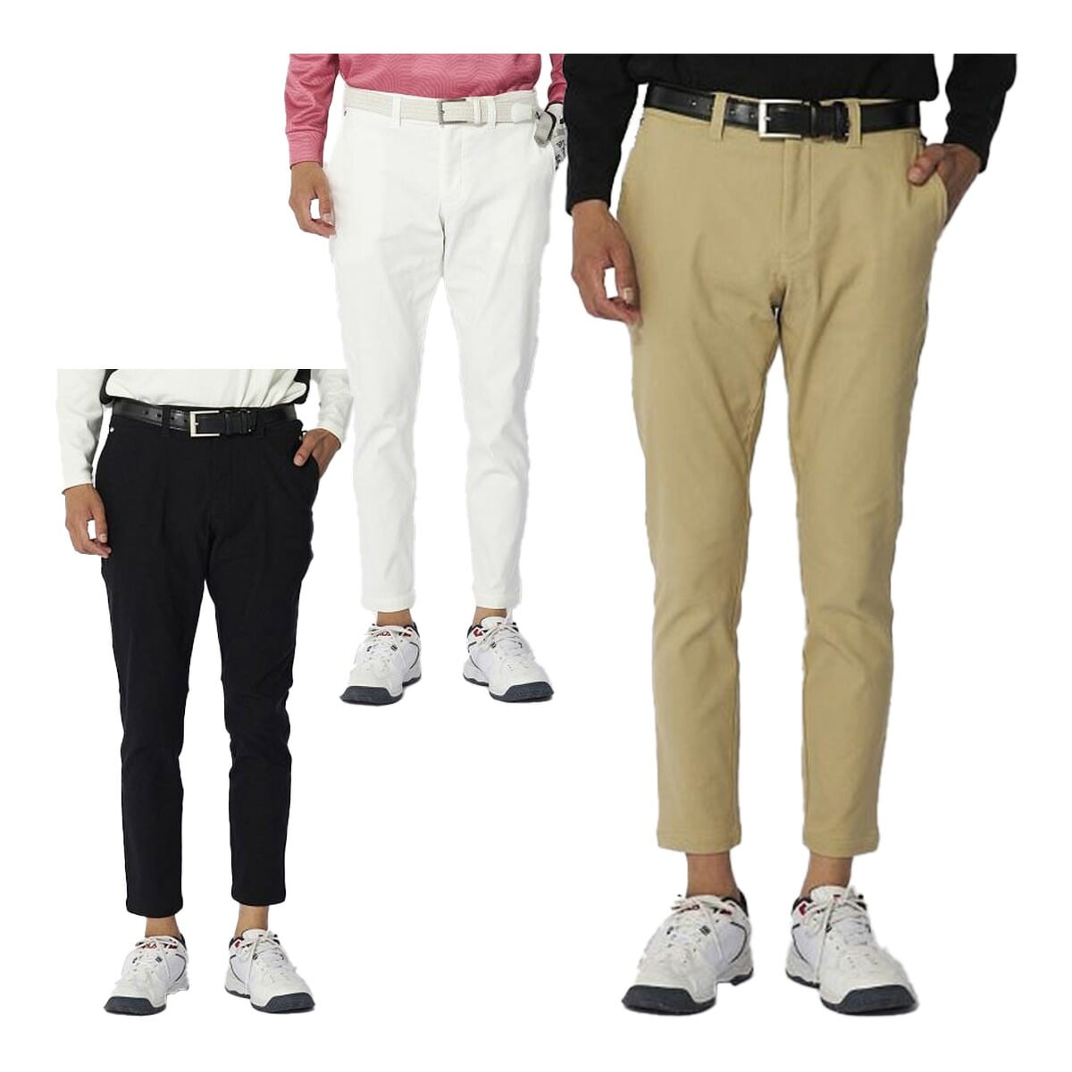 フィラ ゴルフ ロングパンツ 裏起毛 ストレッチ テーパード 9分丈 アンクル丈 メンズ 784-301 ボトムス ゴルフウェア 秋冬モデル FILA GOLF 秋冬ウェア 784301 78サイズ ブラック(BK)