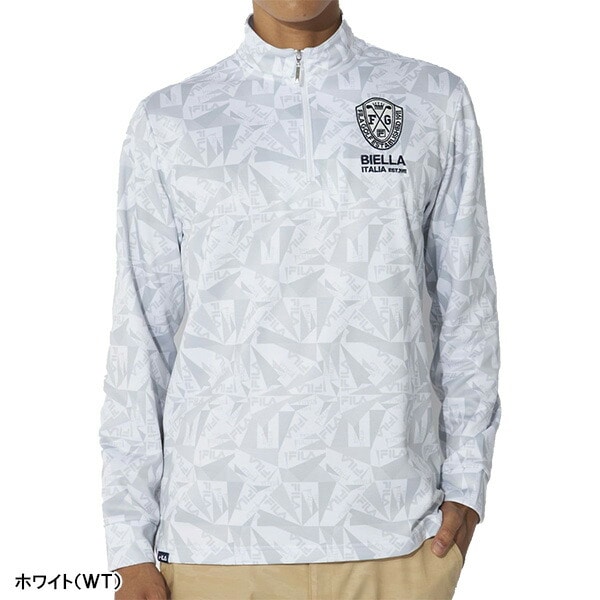 フィラ ゴルフ 長袖 ハーフジップシャツ プリント 裏起毛 メンズ 784-507 トップス ゴルフウェア 秋冬モデル FILA GOLF 秋冬ウェア 784507 UVカット 保温