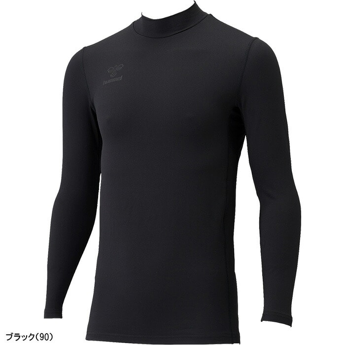 ヒュンメル hummel あったかインナー 長袖 モックネックシャツ インナーシャツ アンダーウェア メンズ HAP5164 スポーツウェア 肌着 インナーウェア アンダーシャツ 吸汗速乾 ストレッチ 保温 制電 抗菌 裏起毛 秋冬ウェア