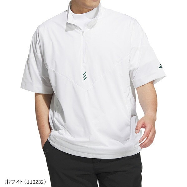 アディダス ゴルフ 半袖 ハーフジップ ウィンド コードカオス メンズ KSL85 JJ0230／JJ0231／JJ0232／JJ0233 アウター ブルゾン ゴルフウェア 2024年秋冬モデル adidas golf 秋冬ウェア