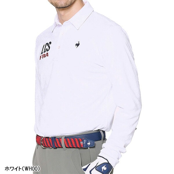ルコックスポルティフ ゴルフ 長袖 ポロシャツ ジャガード長袖シャツ ストレッチフォーサー メンズ LG4FLS03M トップス ゴルフウェア 2024年秋冬モデル le coq sportif golf 秋冬ウェア